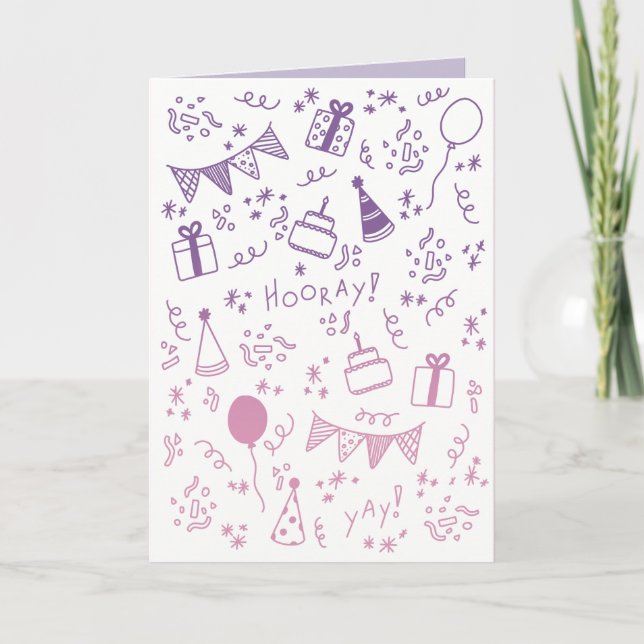Pink And Purple Celebration Card (Front)