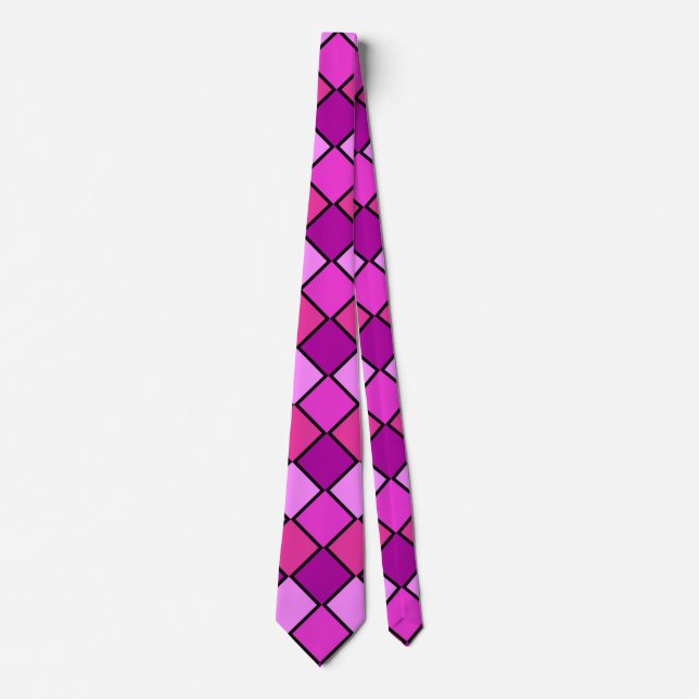 Pink and Purple Checked Necktie (Front)