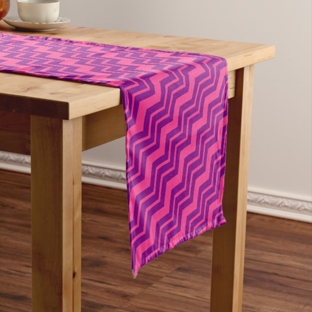 Pink and Purple Chevron Pattern Design  Short Table Runner (In Situ)