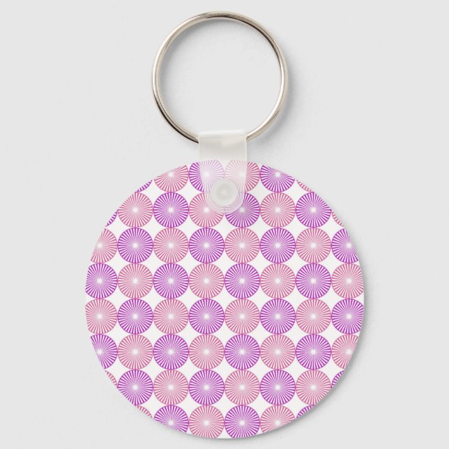Pink and purple circles pattern key ring (Front)
