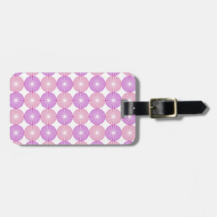 Pink and purple circles pattern luggage tag