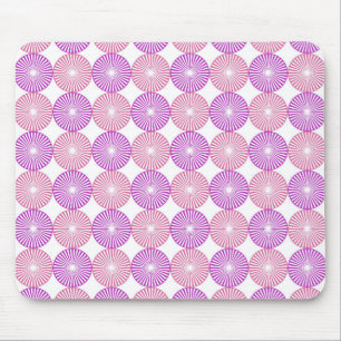 Pink and purple circles pattern mouse mat