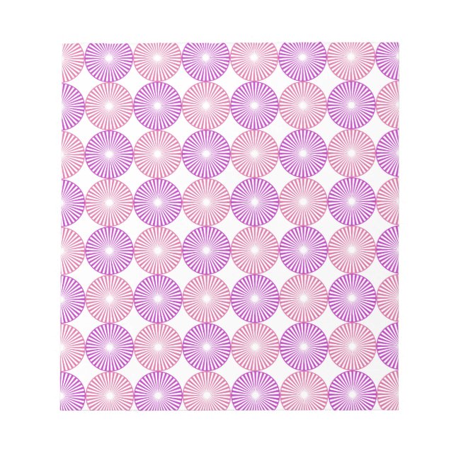 Pink and purple circles pattern notepad (Front)
