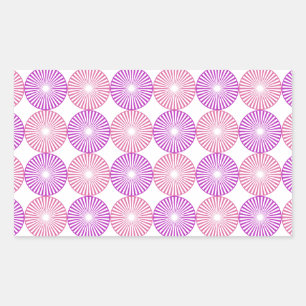 Pink and purple circles pattern rectangular sticker
