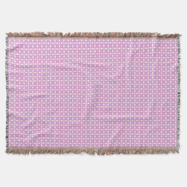 Pink and purple circles pattern throw blanket (Front)