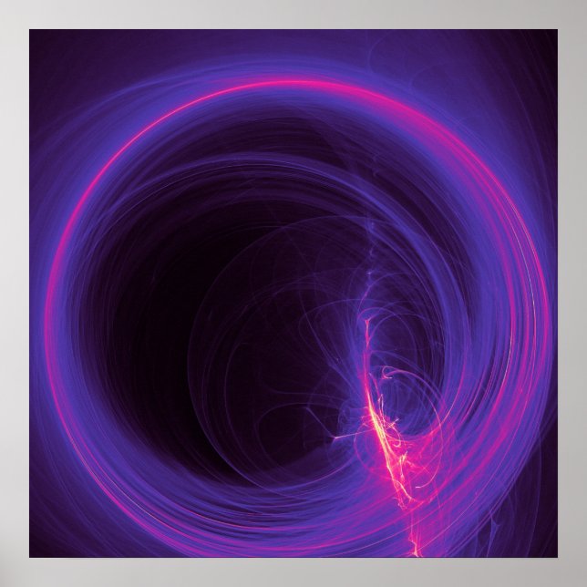 Pink and Purple Circular Abstract Design Poster (Front)