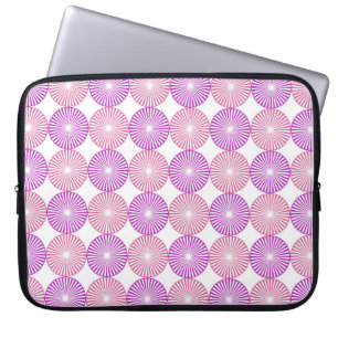 Pink and purple circular pattern laptop sleeve