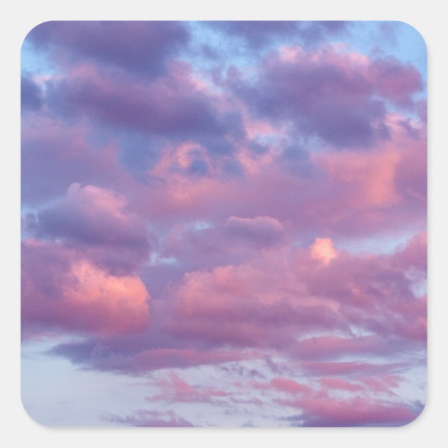Pink and Purple Clouds Square Sticker (Front)