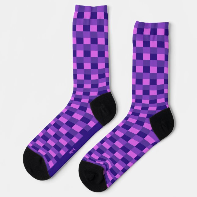 Pink and purple colour combination socks (Left)