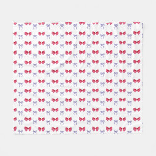 Pink and Purple Coquette Bows Fleece Blanket