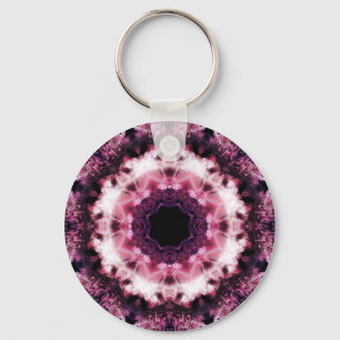 Pink and Purple Crystal Mandala Keychain