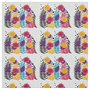 Pink and purple cut flowers with intricate petals fabric