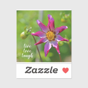 Pink and Purple Dahlia Flower Motivational Sticker
