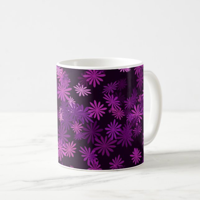Pink and Purple Daisies Coffee Mug (Front Right)
