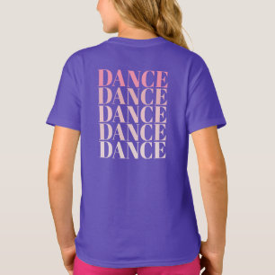 Pink and Purple Dance Dance Dance Slogan  T-Shirt