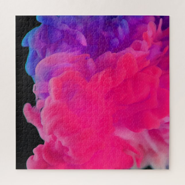 Pink and Purple Digital Smoke Jigsaw Puzzle (Vertical)