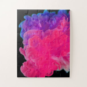 Pink and Purple Digital Smoke Jigsaw Puzzle