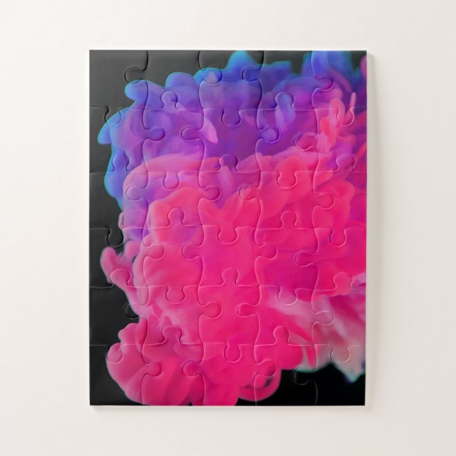 Pink and Purple Digital Smoke Jigsaw Puzzle (Vertical)