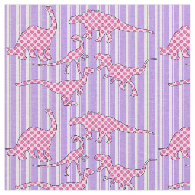 Pink and Purple Dinosaur Fabric (Close Up)