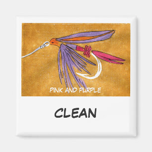 "Pink and Purple" Dish Washer Status Magnet