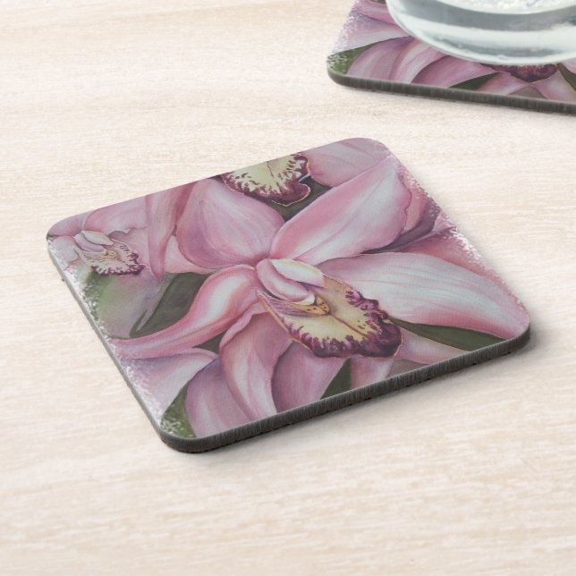 PINK AND PURPLE EXOTIC ORCHID COASTERS (Left Side)