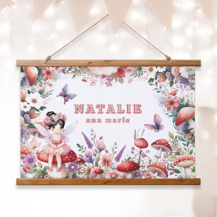 Pink and Purple Fairycore Personalised Name Hanging Tapestry