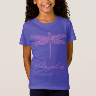 Pink and Purple Fantasy Dragonfly T-Shirt