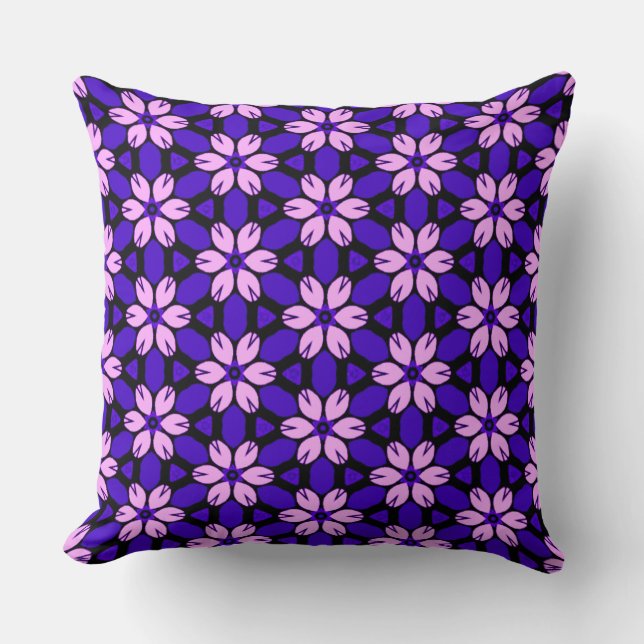 Pink and Purple floral  Cushion (Front)