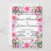 Pink and Purple Floral Invitation