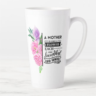 Pink and purple Floral Latte Mug