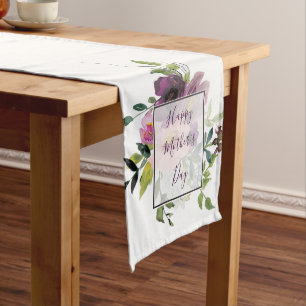  Pink and purple floral Mother's day  Medium Table Runner