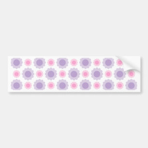 Pink and purple floral pattern bumper sticker
