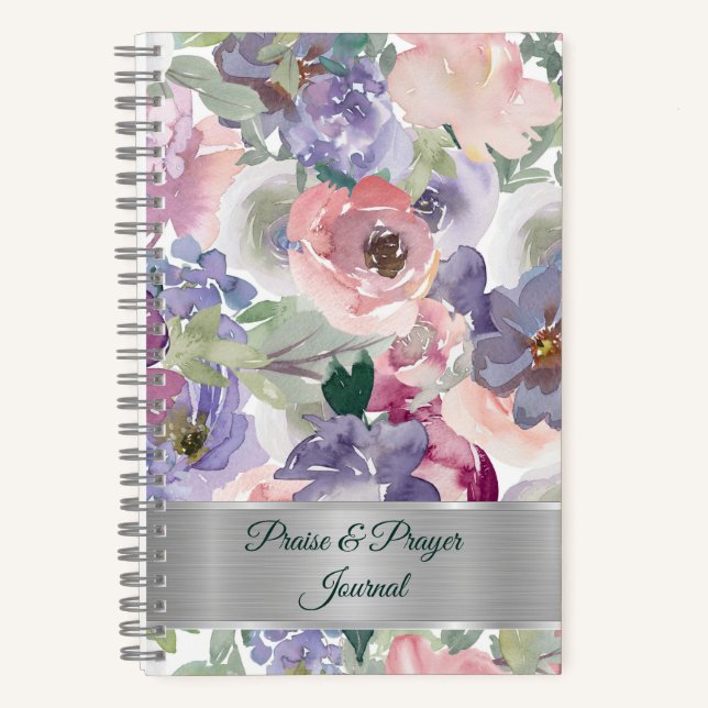 Pink and purple floral Praise & prayer journal (Front)