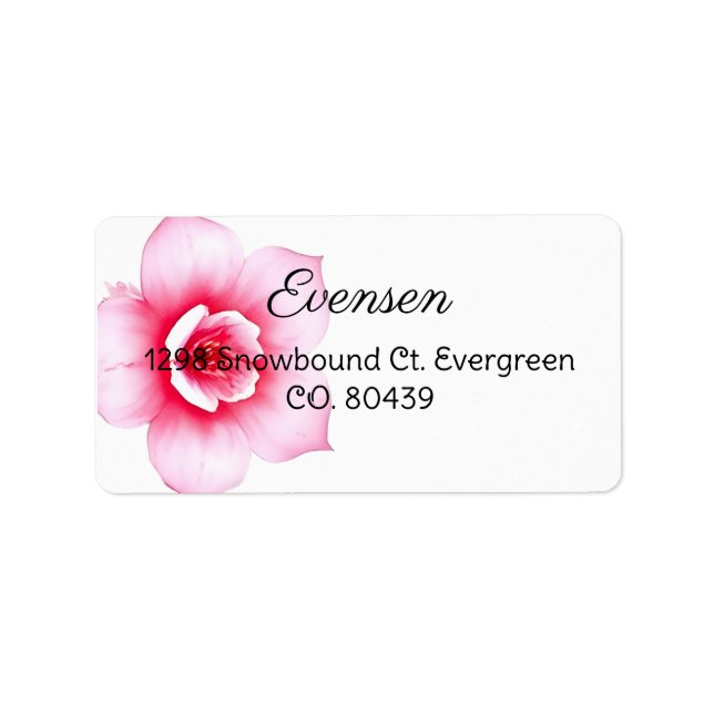 Pink and Purple Floral Return Address Label (Front)