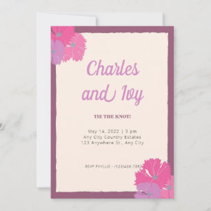 Pink and Purple Floral Wedding invitation