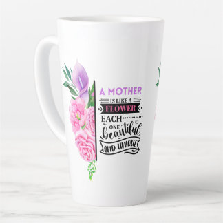 Pink and purple floral with quote  latte mug
