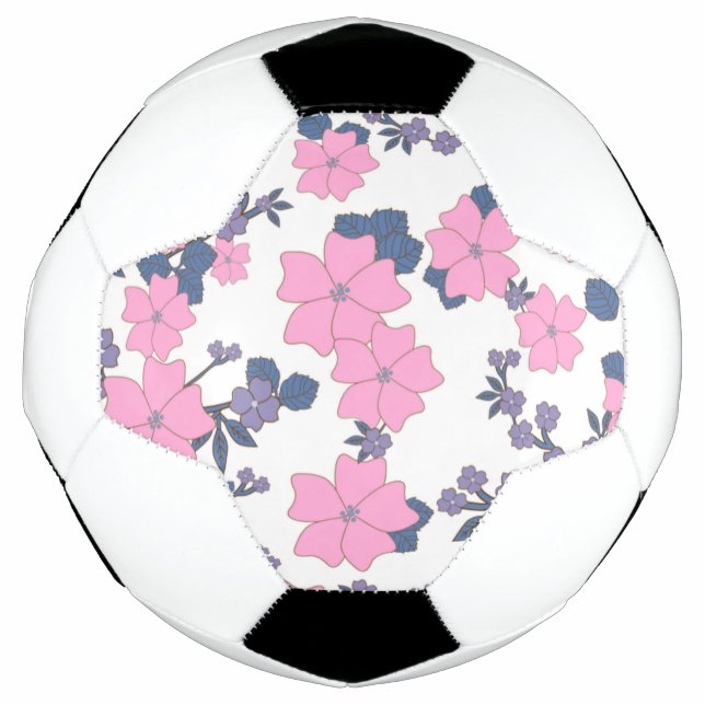 PINK AND PURPLE FLOWER PATTERN FOOTBALL (Front)