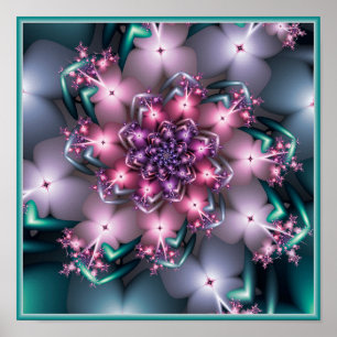 Pink and Purple Flower Poster