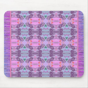 Pink And Purple Flowered Pattern Designer Mouse Mat