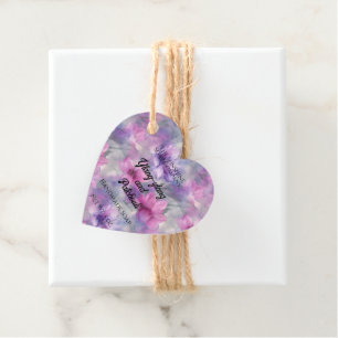 Pink and Purple Flowers Cosmetics Product Tag