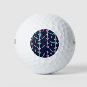 Pink and purple flowers golf balls