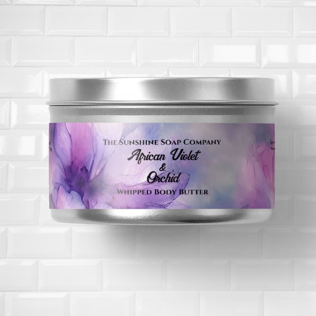 Pink and Purple Flowers Wraparound Jar Label (Creator Uploaded)