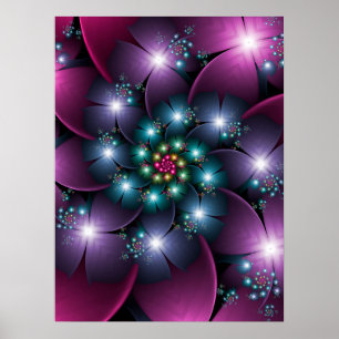 Pink and Purple Fractal Poster