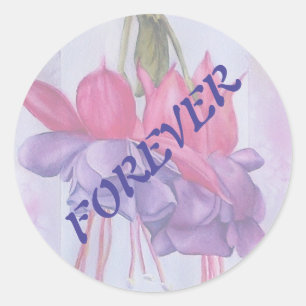 PINK AND PURPLE FUSCHIA WEDDING STICKERS