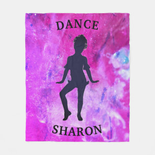 Pink and Purple Galaxy Dance Fleece Blanket