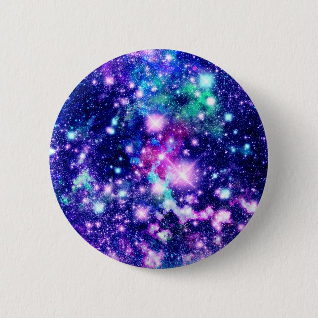 Pink and Purple Galaxy Stars 6 Cm Round Badge (Front)