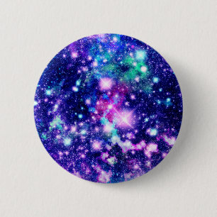 Pink and Purple Galaxy Stars 6 Cm Round Badge