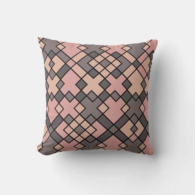 pink and purple geometric pattern cushion (Front)