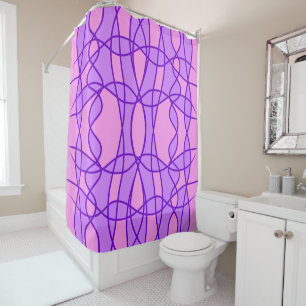 Pink and purple geometric pattern  shower curtain