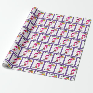 Pink and Purple Girl baby Shark wrapping paper
